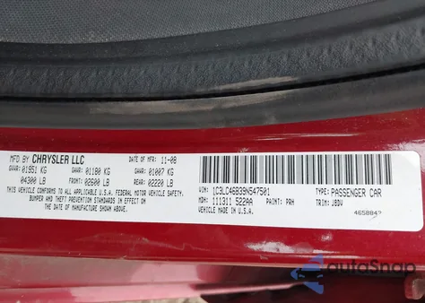 2009 Chrysler Sebring Lx z USA, uszkodzony, nr VIN 1C3LC46B39N547501